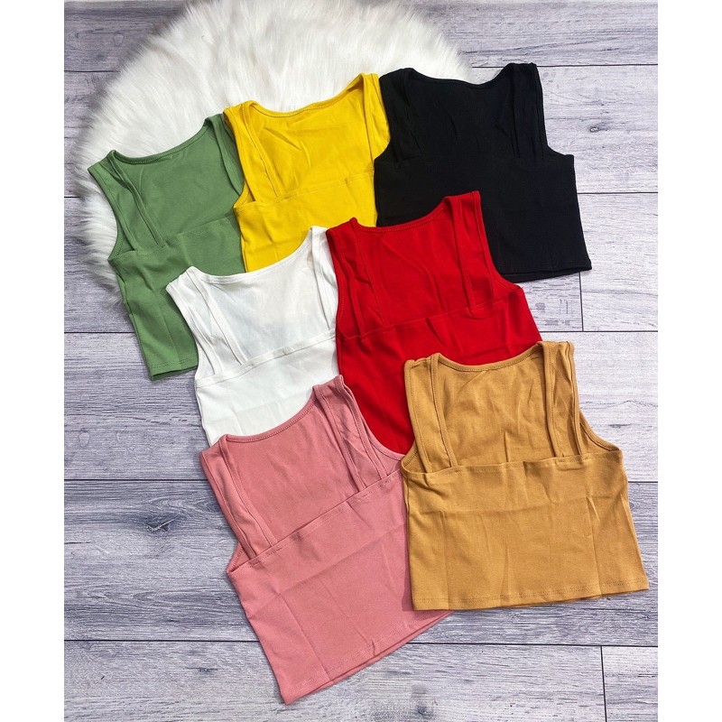 Áo croptop body dây bản to kín lưng