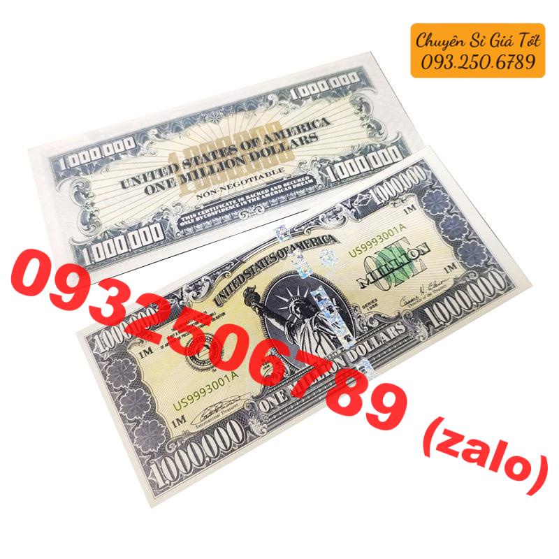 Combo 10 Tờ Triệu Đô Siêu Cấp Mỹ Có Bảo An Chống Giả, 1 Triệu Usd Kỉ Niệm Lưu Niệm