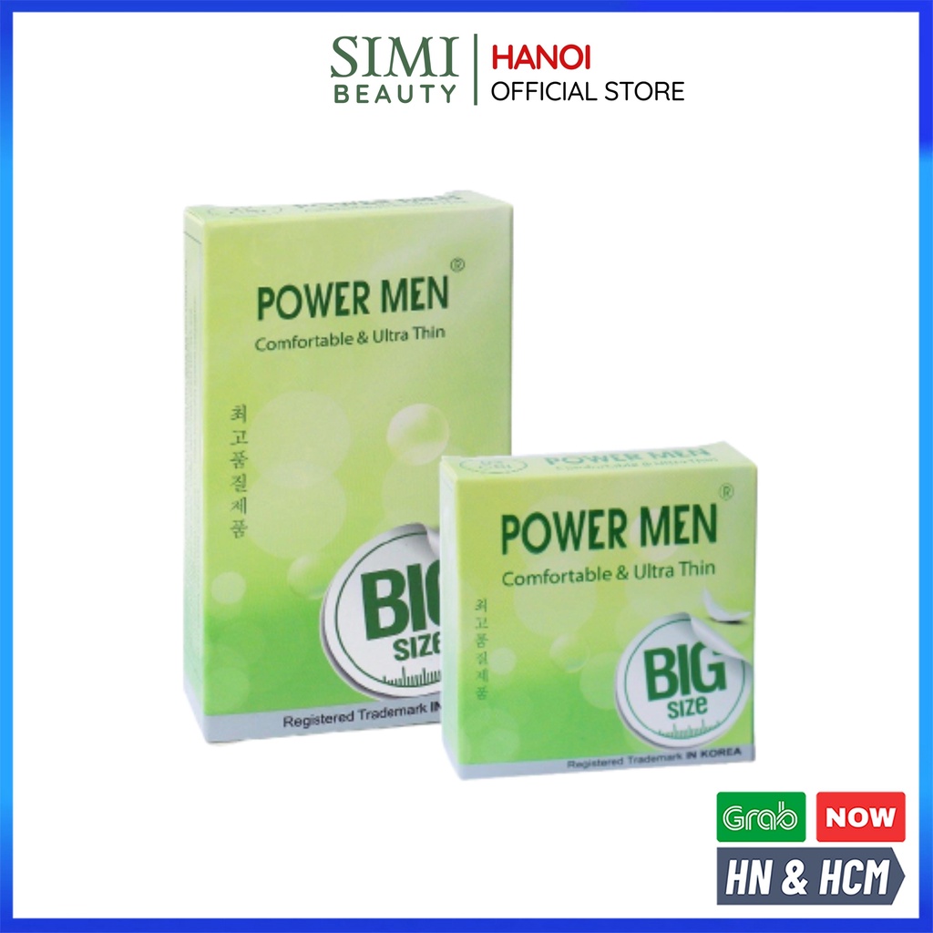 Bao cao su size lớn 55mm Power Men bcs siêu mỏng nhiều gel bôi trơn