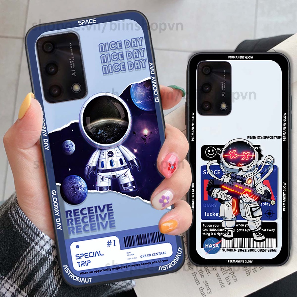 Ốp Oppo A74 / A94 / A95 phi hành gia vũ trụ space.x siêu đẹp, thời trang