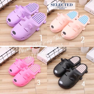 Dép cún con  siêu kute 3 màu đen hồng tím ạ