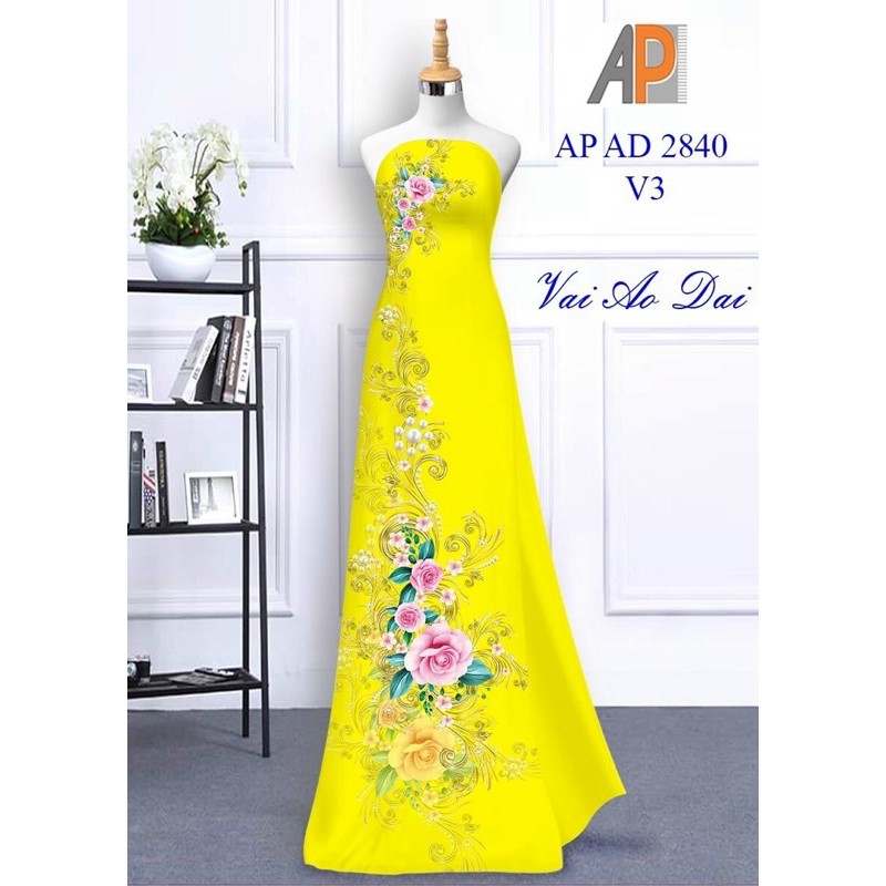 Vải áo dài hoa Hồng