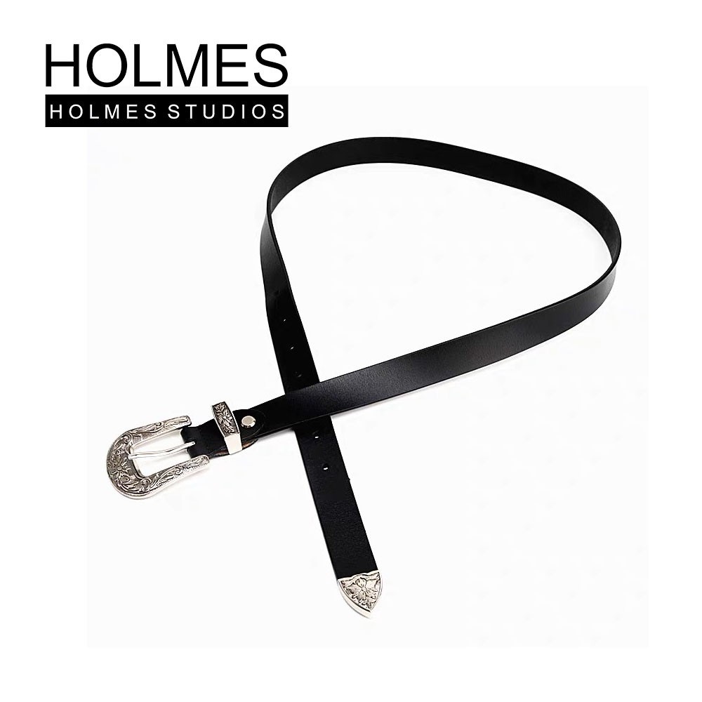 Thắt Lưng Nam Chrome Heart Holmes Dây Nịt Da Cao Cấp Bản Nhỏ Màu Đen Cá Tính