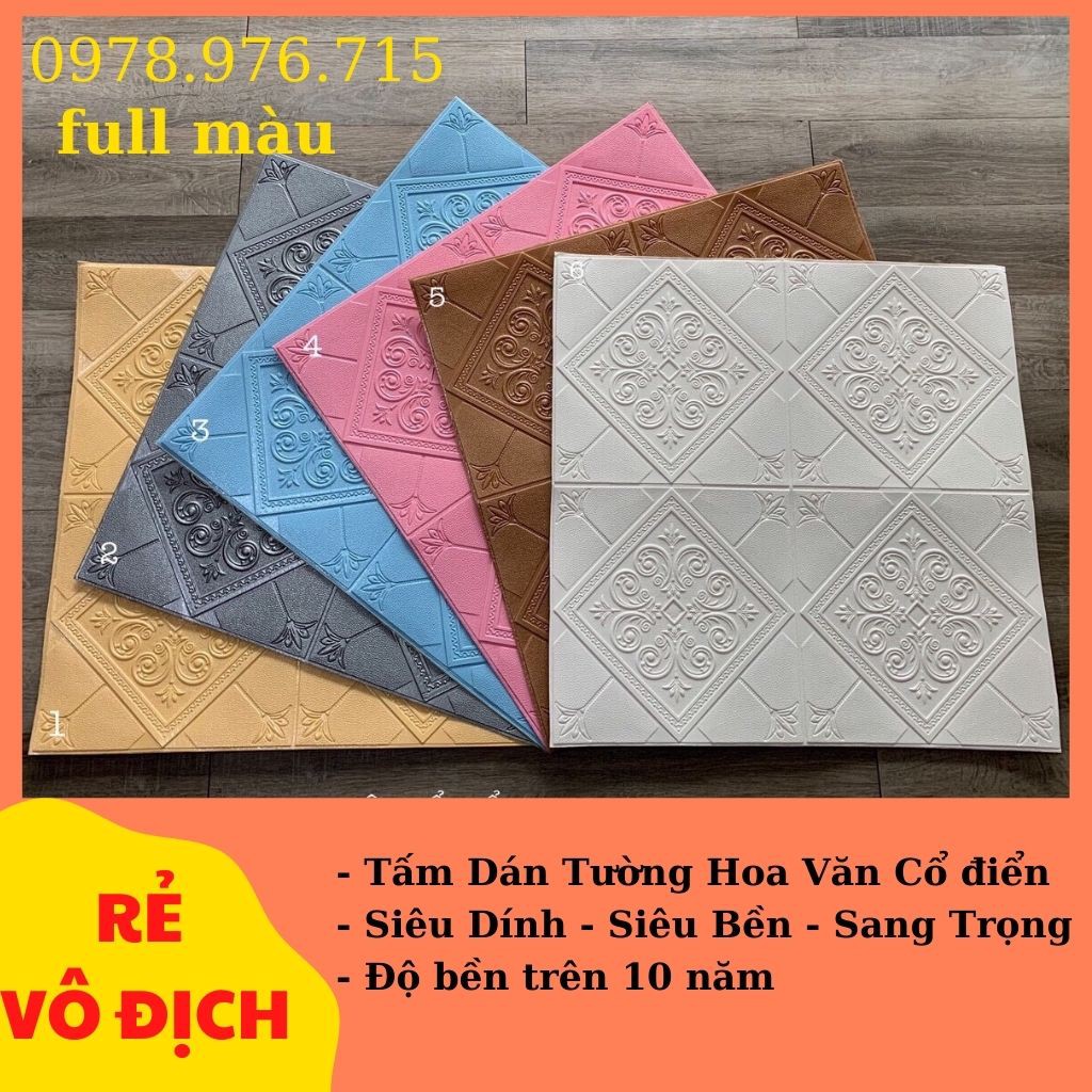 Miếng Xốp Dán Tường Hoa Văn Cổ Điển 5 - Tấm Xốp Dán Tường 3D Loại 1 kích thước 70x70cm