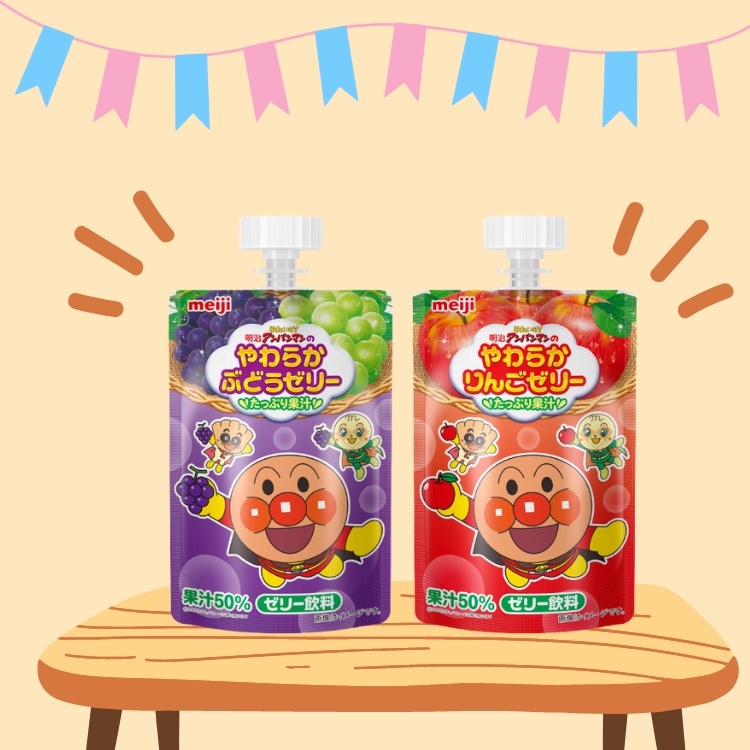 Thạch Trái Cây Meiji Chú Hề Anpanman Các Vị Cho Bé Yêu Tập Ăn Dặm
