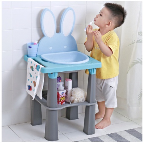 Bồn rửa mặt mini dễ thuơng cho bé có van xả