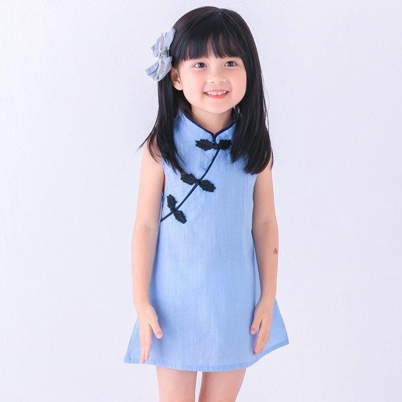 Đầm sườn xám cộc tay xinh xắn cho bé gái