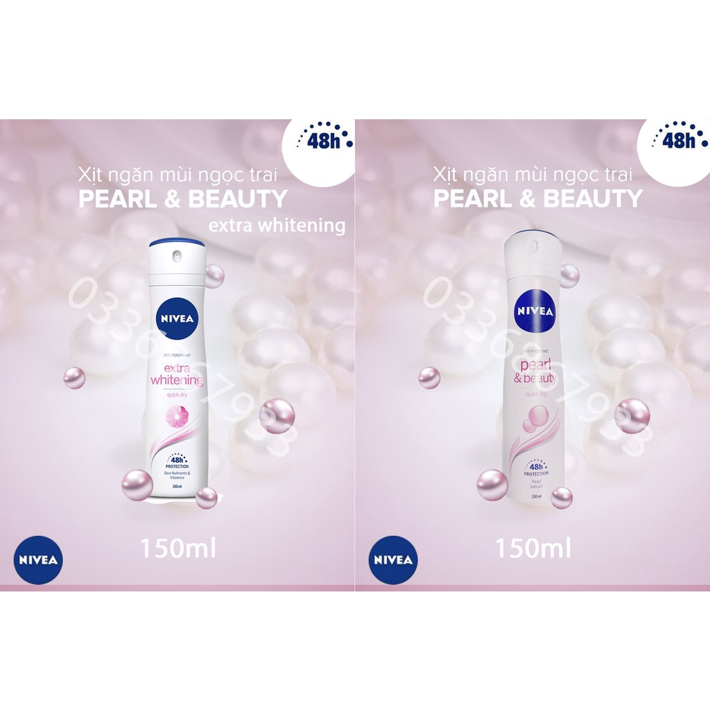Xịt ngăn mùi NIVEA Pearl & Beauty ngọc trai quyến rũ (150ml)