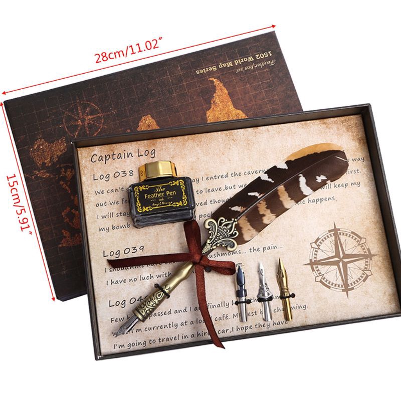 Bút Mực Lông Vũ Kiểu Vintage