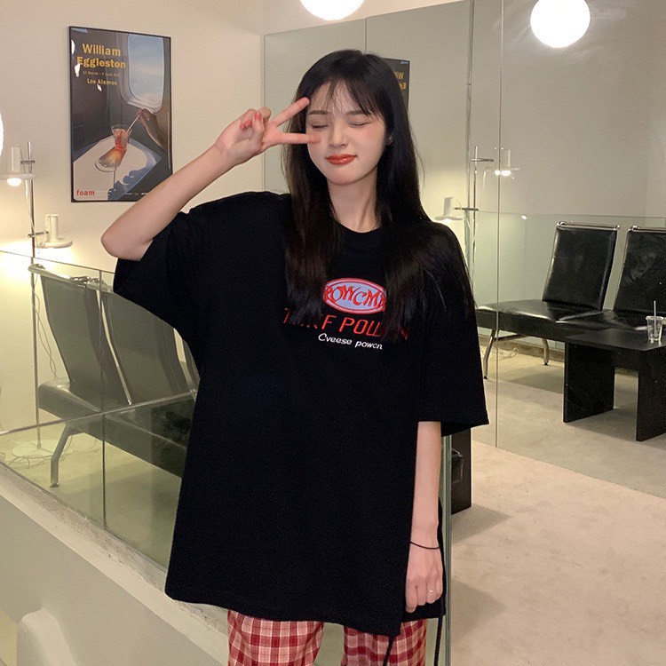 Áo thun đôi chữ đỏ RUBY Chất cotton 4 chiều co dãn tốt nam nữ mặc được, 2 kiểu croptop và from thụng
