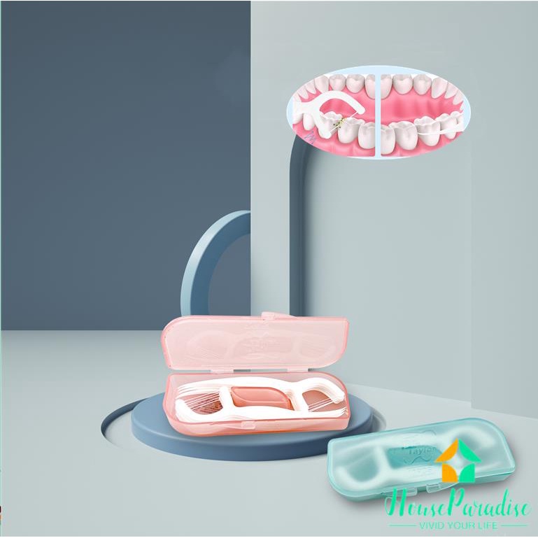 Bộ 10 Tăm Chỉ Nha Khoa Có Hộp Đựng Tiện Dụng