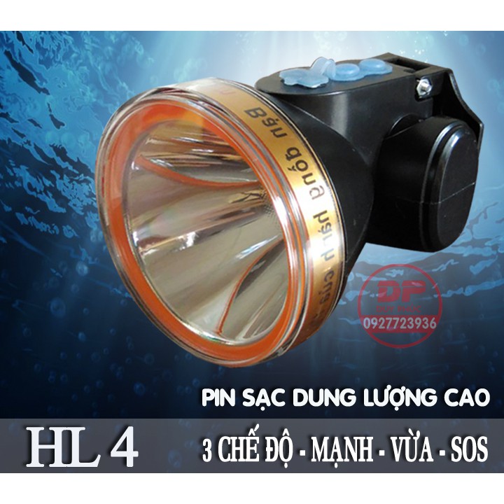 Đèn đội đầu pin sạc led siêu sáng chiếu xa ( 2 pin dung lượng cao ) HL4 – chống nước