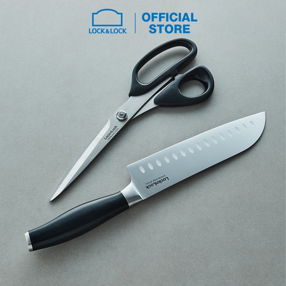 Bộ dao nhà bếp bằng thép không gỉ Lock&amp;Lock CKK303.304.305 màu đen