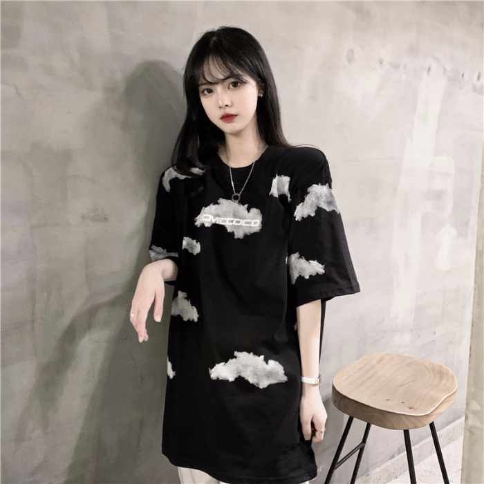 Áo thun tay ngắn dáng rộng thời trang phong cách Hàn Quốc dành cho nữ