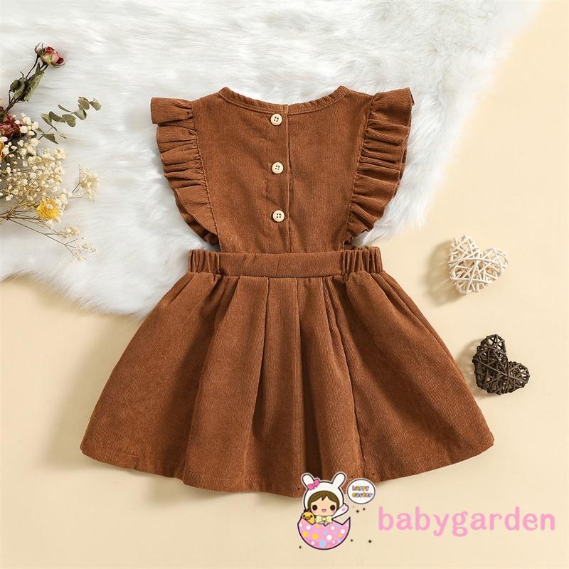 Đầm Nhung Chữ A Màu Trơn Cổ Thuyền Không Tay Phối Túi Thời Trang Cho Bé Gái 6 Tháng - 4 Tuổi