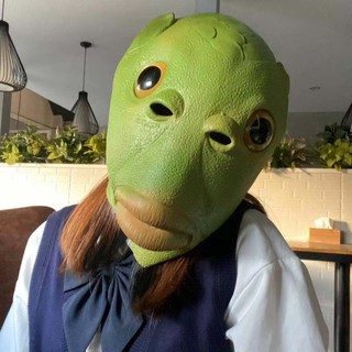 Mặt Nạ Cá Màu Xanh Vui Nhộn Cho Tiệc Halloween Tiktok