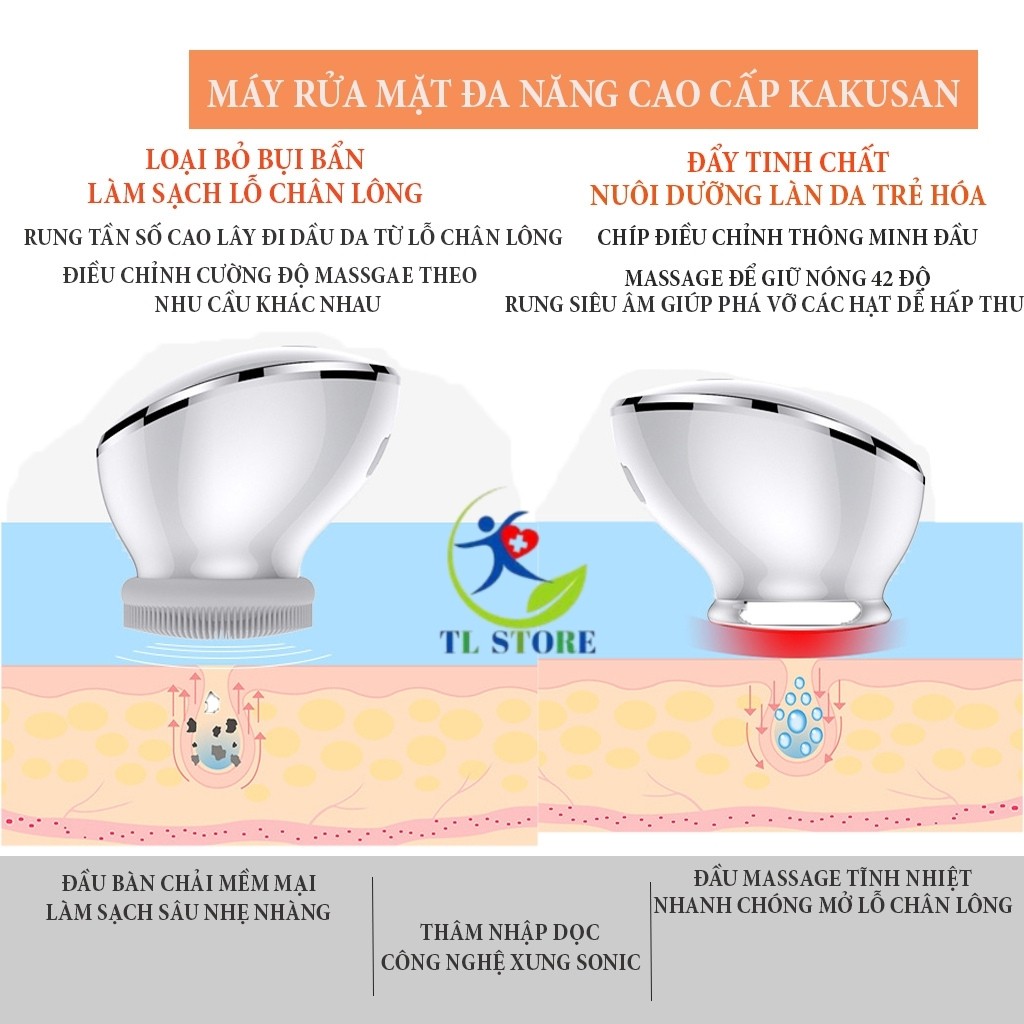 Máy rửa mặt đa năng cao cấp Kakusan - Hai chế độ làm sạch và đẩy di tinh chất | BigBuy360 - bigbuy360.vn