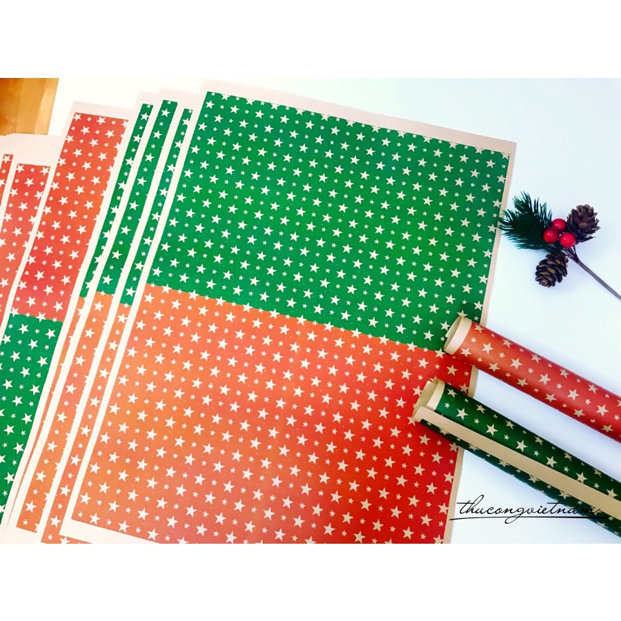 Giấy Gói Quà Kraft Nhật A3 Họa Tiết Giáng Sinh