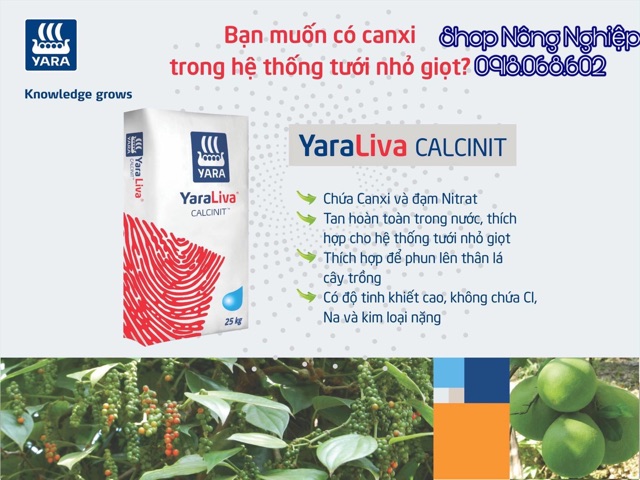 Phân bón hoà tan Yara Liva Calcinit 100gr,500gr