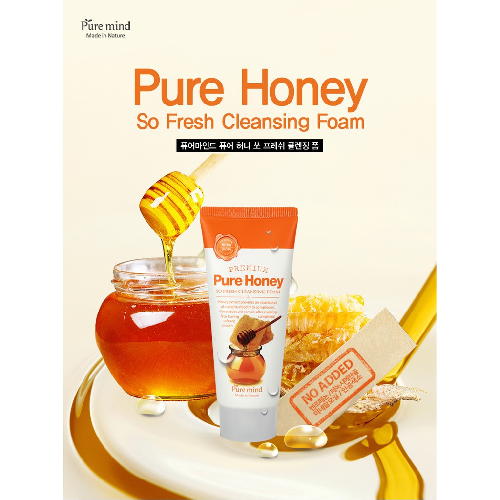 Sữa Rửa Mặt Sạch Sâu Từ Thiên Nhiên Pure Mind So Fresh Cleansing Foam 100ml - Hàn Quốc Chính Hãng