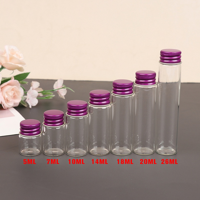 Set 10 lọ thủy tinh nhỏ 5/ 7/ 10/ 14/ 18/ 20/ 26ml bằng nhôm
