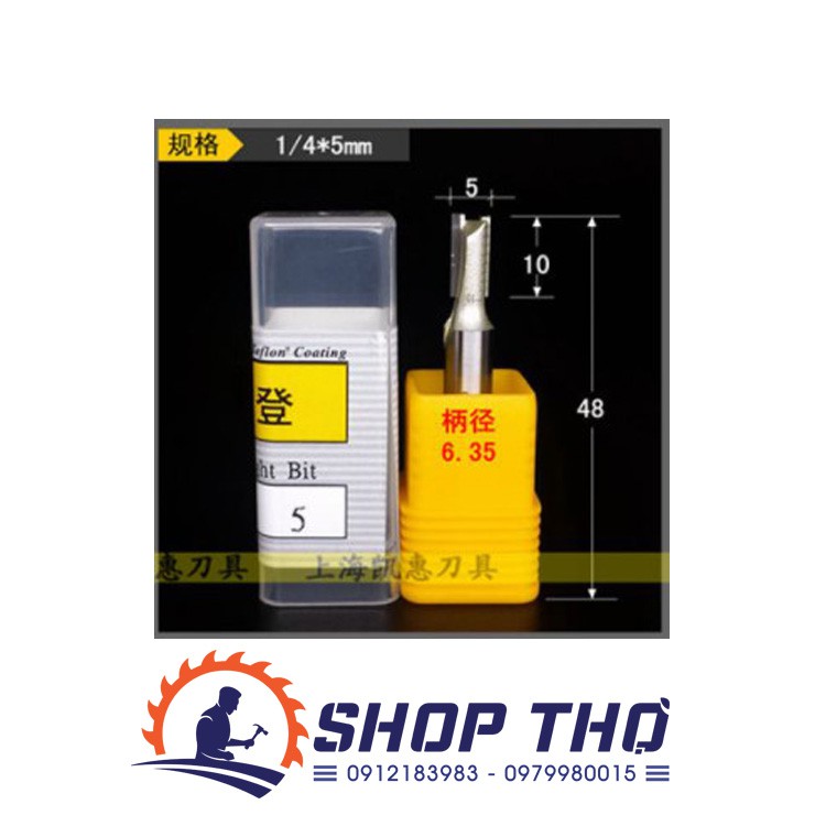 Mũi phay đánh rãnh ARDEN 0114 cốt 6.35 từ 3-15mm