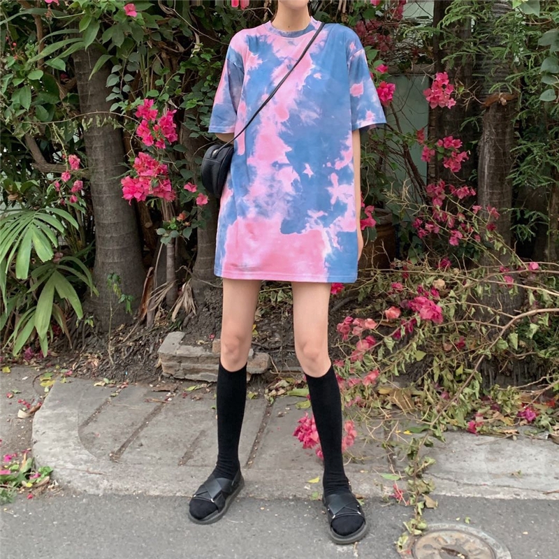 NRVP Áo thun ngắn tay cổ tròn dáng rộng thời trang nữ mùa hè 2020