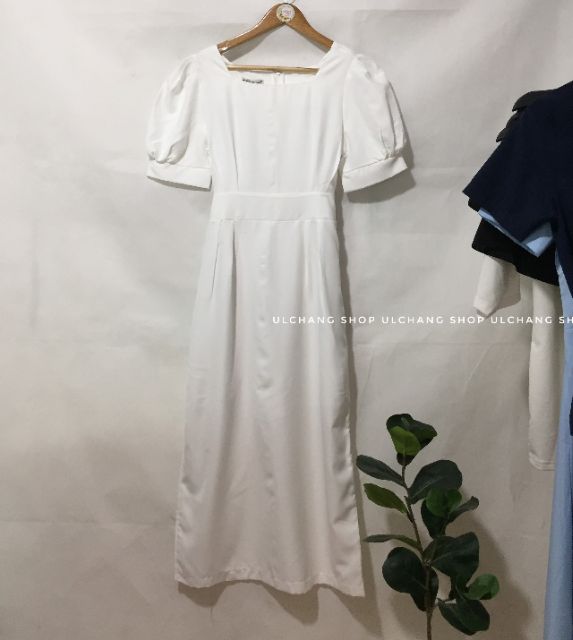 💥VÁY TRẮNG CỔ VUÔNG thắt nơ sau