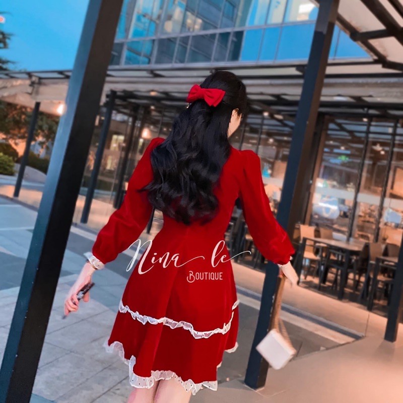 Đầm xoè phối bi  bigsize 60=>90kg