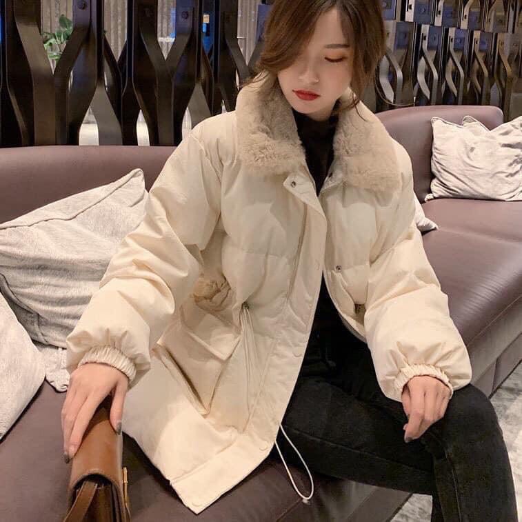 Áo khoác phao nữ cổ lông siệu mịn,dây rút triết eo cao cấp của Hottgirl Secret mẫu mới nhất 2021 đã về chị em ơi | BigBuy360 - bigbuy360.vn