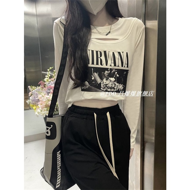 COZOK Áo Thun Tay Dài Dáng Ngắn Phong Cách Retro Thời Trang Cho Nữ