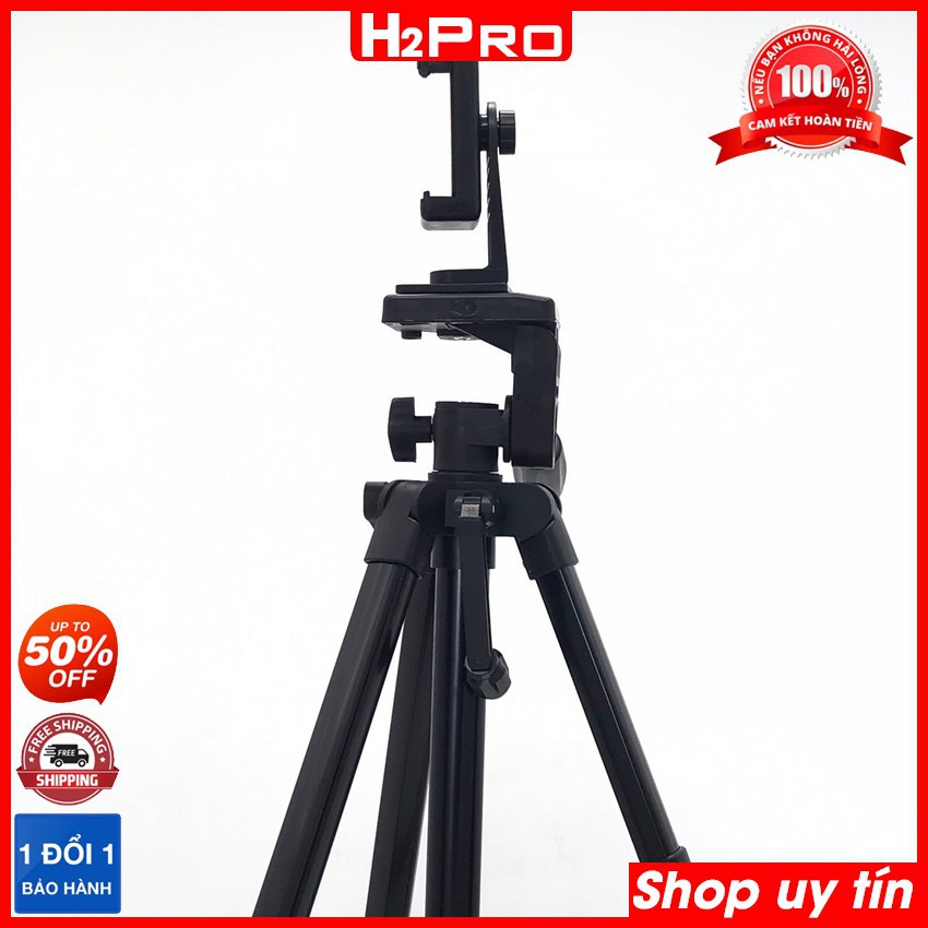 Chân Máy Ảnh, Điện Thoại Tripod 3388 Điều Khiển Từ Xa, Cao 1.4M, Khung Nhôm Chắc Chắn, Chụp Ảnh, Quay Video-H2pro Tech