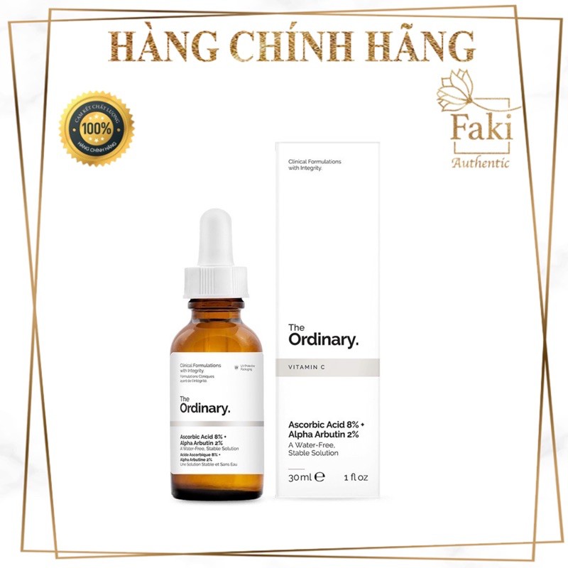 Serum dưỡng trắng, giảm thâm nám The Ordinary Ascorbic Acid 8% + Alpha Arbutin 2% 30ml - The Ordinary