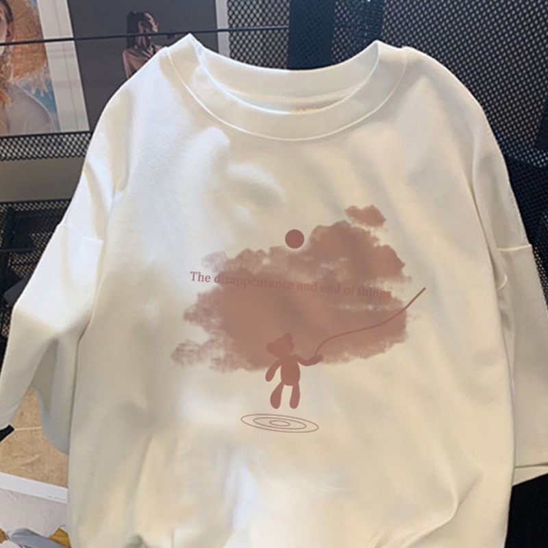 NRVP Áo thun tay ngắn cổ tròn 100% cotton thời trang phong cách Hàn Quốc cho nữ