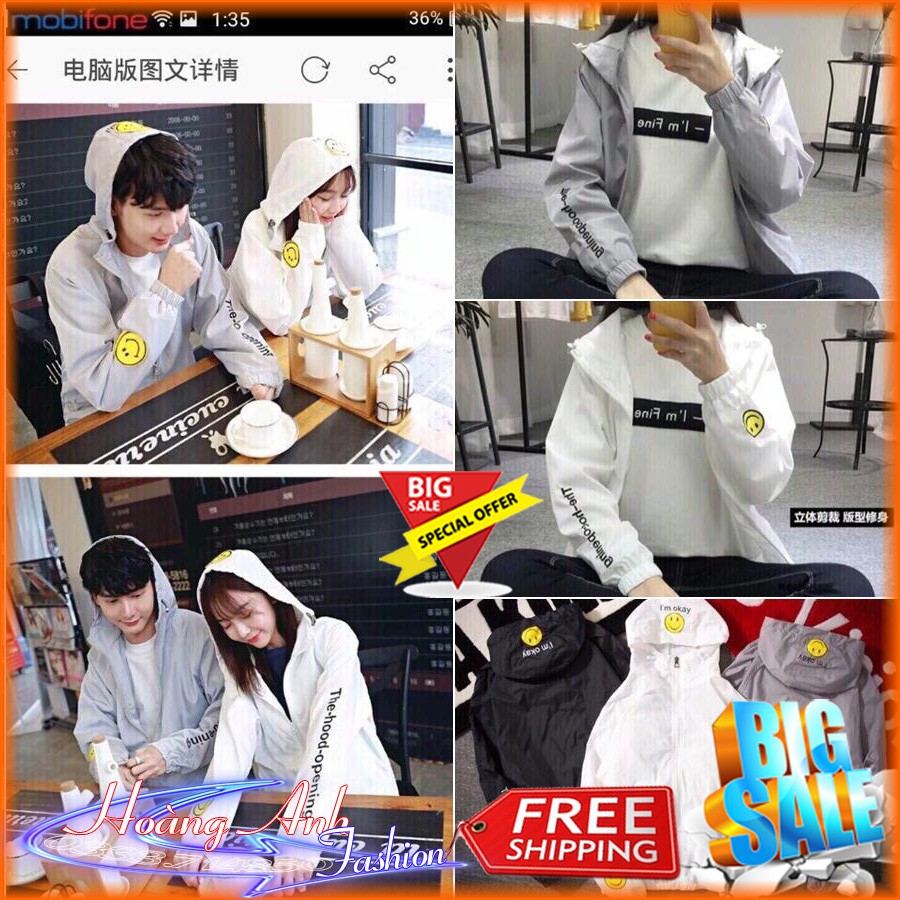 FREESHIP_ÁO KHOÁC DÙ M8 Sticker [Kèm Ảnh Thật]