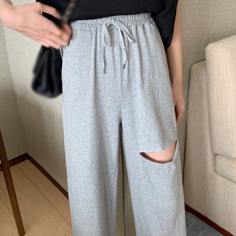 Quần Dài Nữ Ống Rộng Lưng Cao Màu Trơn Thời Trang