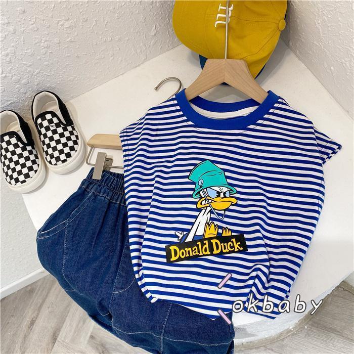 Áo Thun Cotton Mỏng Không Tay Họa Tiết Kẻ Sọc Phong Cách Nhật Bản Thời Trang Mùa Hè Hàng Mới Dành Cho Bé Trai 2022