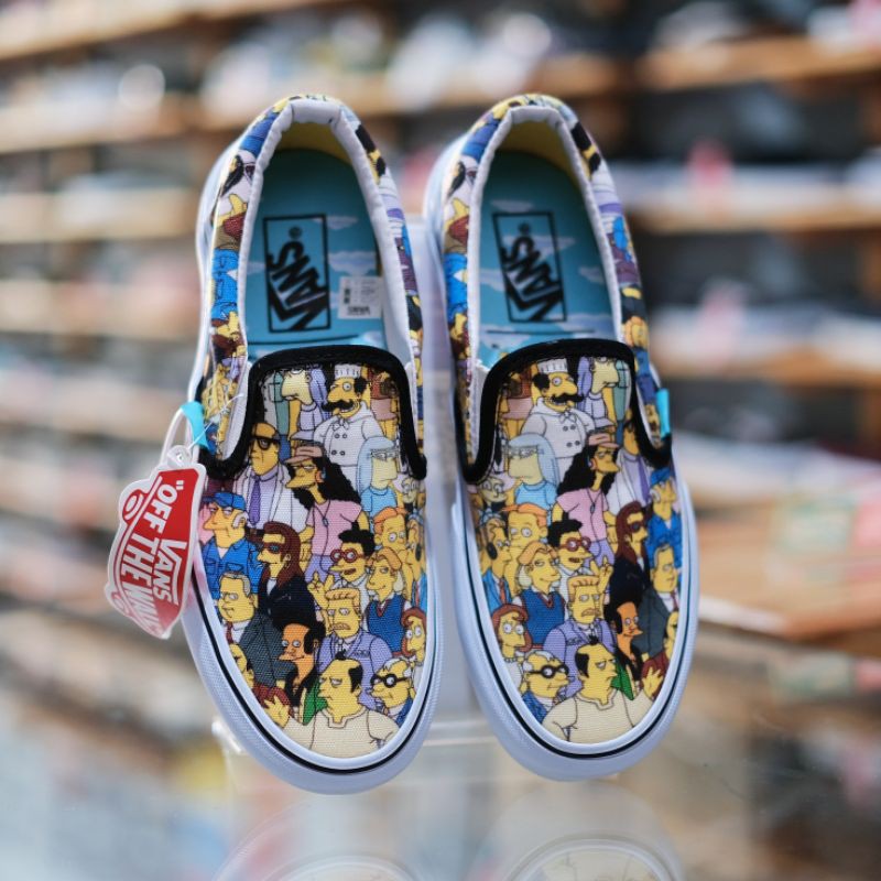 Giày Thể Thao Vans Slip On X The Simpsons Màu Trắng Đen 3.3