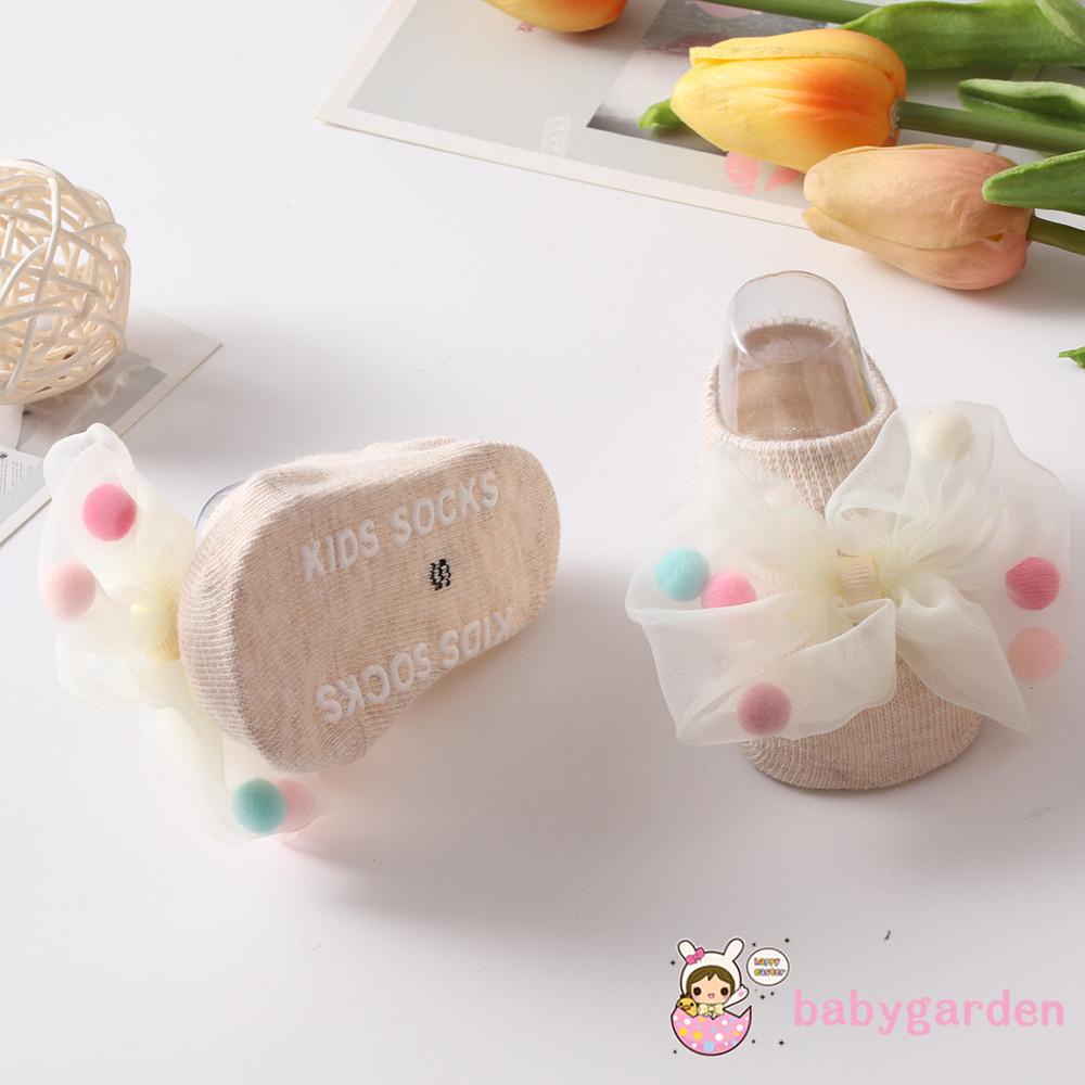 Vớ cổ thấp đính nơ nữ tính chống trượt thời trang xuân thu cho bé gái