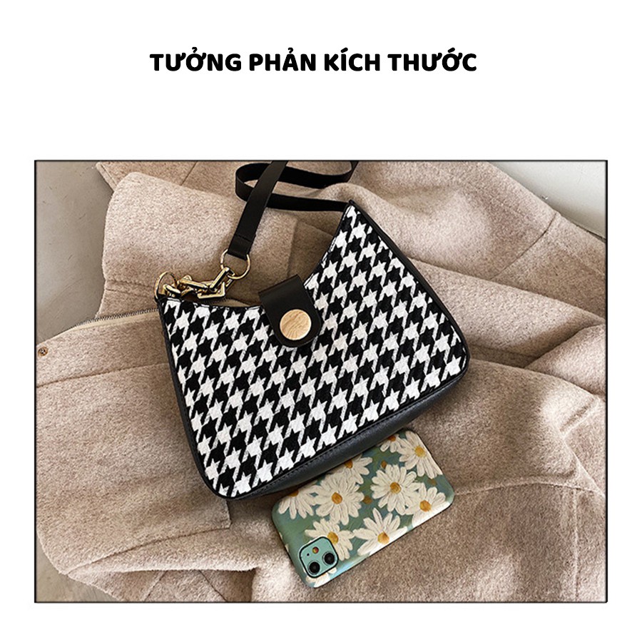 Túi Xách Đeo Vai Túi Nữ Thời Trang Thu Đông Họa Tiết HOUNDSTOOTH & Ngựa Vằn Sành Điệu - Mã XT007