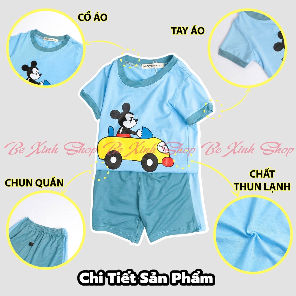 Bộ cộc tay quần áo bé trai bé gái Minky Mom [Sale Xã hàng] Bộ mặc nhà cho bé gái trai quần áo trẻ em thun lạnh MICKEY