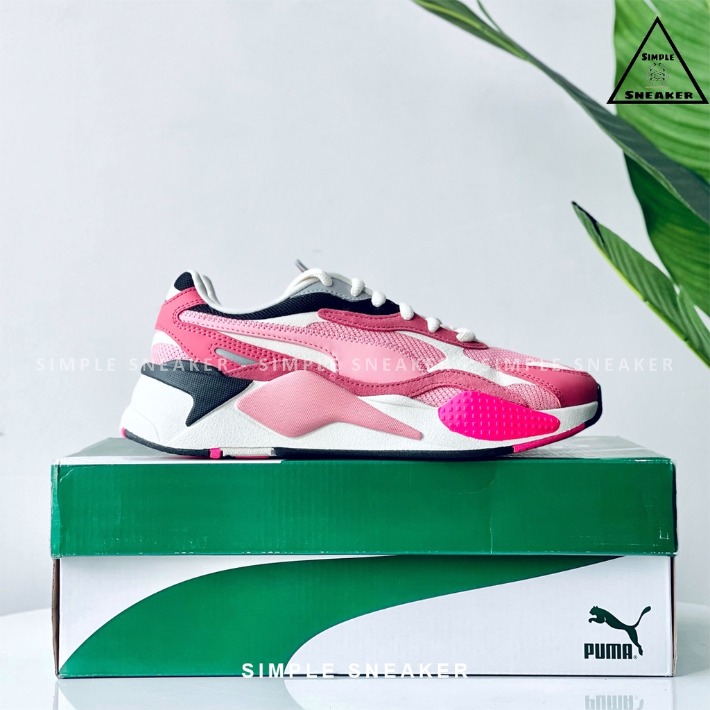 Giày Puma RS-X3 Chính Hãng FREESHIP Puma RS-X3 Puzzle White Pink - Giày Sneaker Thể Thao Nữ Puma - Simple Sneaker