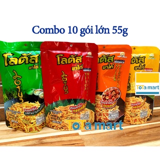 Combo 10 gói snack que cọng Thái Lan Dorkbua gói lớn 50g. HSD ghi bên dưới.
