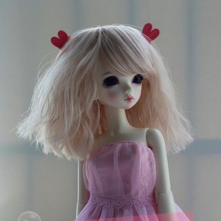 Bộ Tóc Giả Xoăn Ngắn Xinh Xắn Cho Búp Bê Bjd 3 4 6