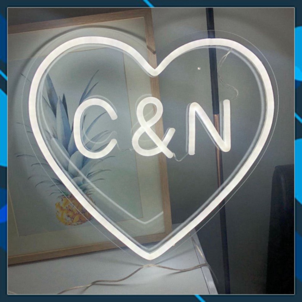 Led Neon Đèn led Neon theo yêu cầu-Đèn led neon hình trái tim chữ theo tên Đèn Led treo tường