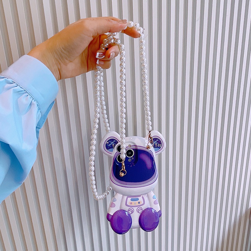 Ốp Điện Thoại Màu Tím Chống Rơi Hình Gấu Cho iPhone14 13 11 12 12promax 13 promax 14promax13pro