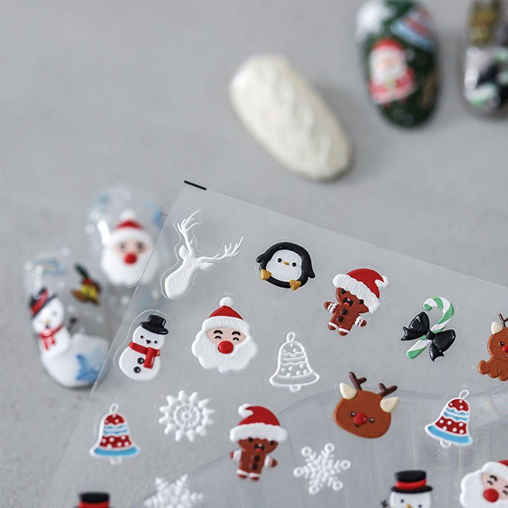 Đề Can Dán Móng Tay DIY Hình Ông Già Noel Tuần Lộc Giáng Sinh