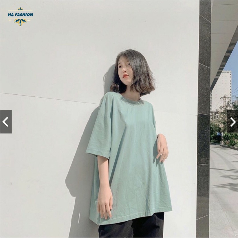 Áo thun trơn unisex cổ tròn form rộng tay lỡ free size vải cotton co giãn thoáng mát phong cách trẻ trung
