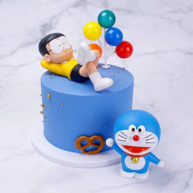– Tượng Nobita và Doraemon - Trang trí bánh sinh nhật bánh kem