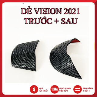Mỏ dè truớc và sau xe vision 2021 - sơn carbon đen artistar